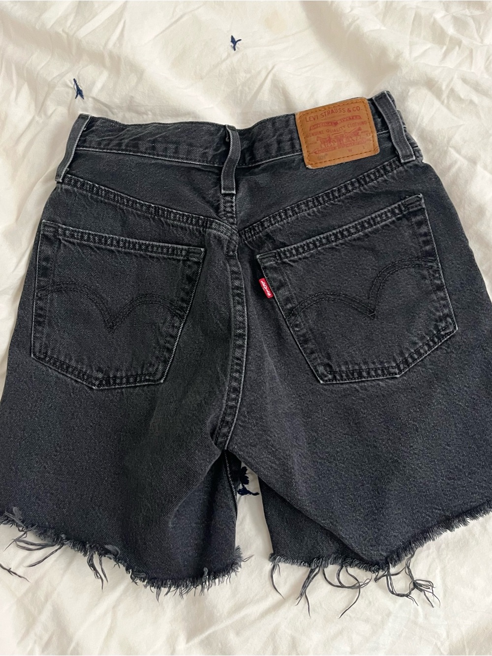 Levi's Washed Black High-Rise Denim Shorts